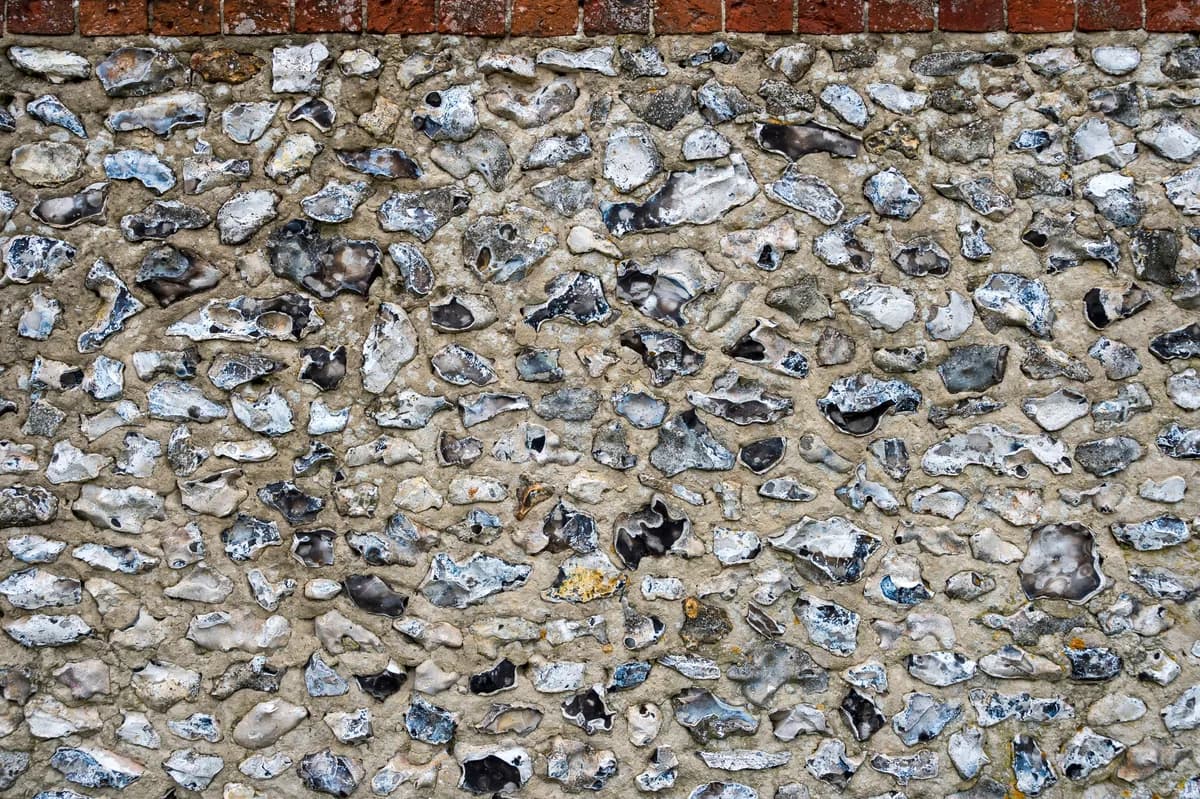 Completed flint and brick project